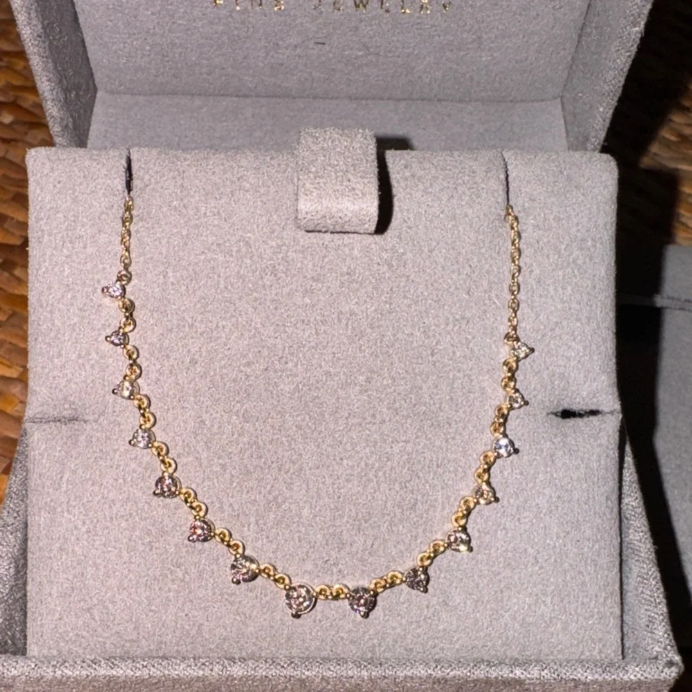 NWT Ferko’s Fine Jewelry 14k 0.85 ctw Solitaire Diamond Graduating Necklace - Picture 4 of 4
